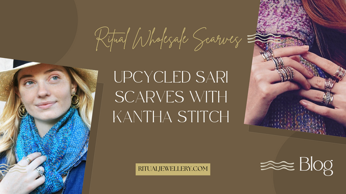 Upcycled Sari Scarves with Kantha Stitch