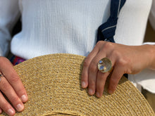Load image into Gallery viewer, Brass and Sterling Silver with Moon Stones