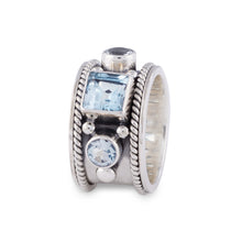 Load image into Gallery viewer, Blue Muse Statement Ring with Blue Topaz - SG0202