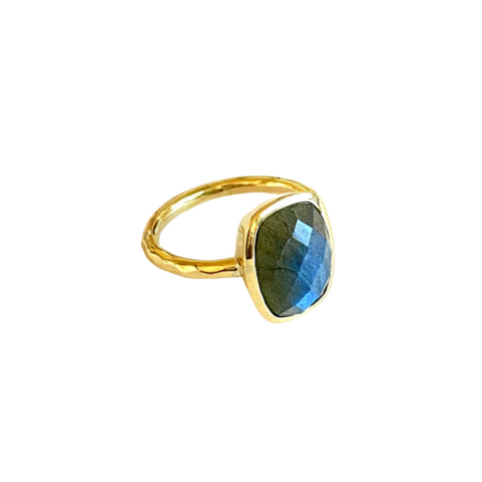 Labradorite Ring, Natural Labradorite, Solitaire Ring, Vintage Ring, R –  Adina Stone Jewelry