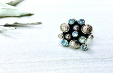 Load image into Gallery viewer, Sterling Silver with Blue Topaz Gems