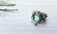 Load image into Gallery viewer, Sterling Silver with Blue Labradorite Gems