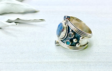 Load image into Gallery viewer, Sterling Silver with Blue Labradorite Gems