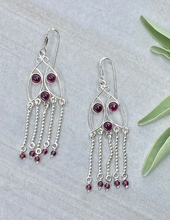 Load image into Gallery viewer, Sterling Silver with Garnet Gems