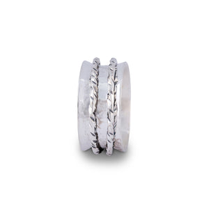 Curved Sterling Silver Spinning Ring  - JG0592