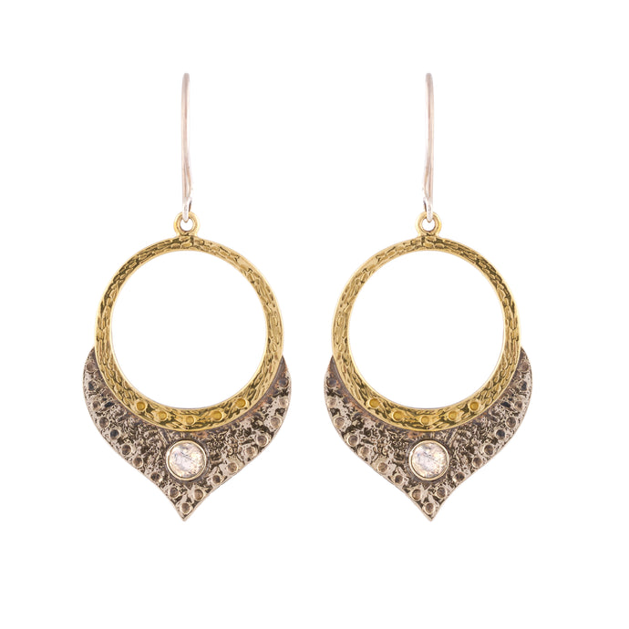 Bali Style Earrings with Moonstone - JP0814Y